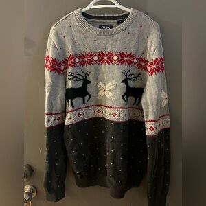 Chaps reindeer christmas cotton Festive Crewneck‎ Sweater